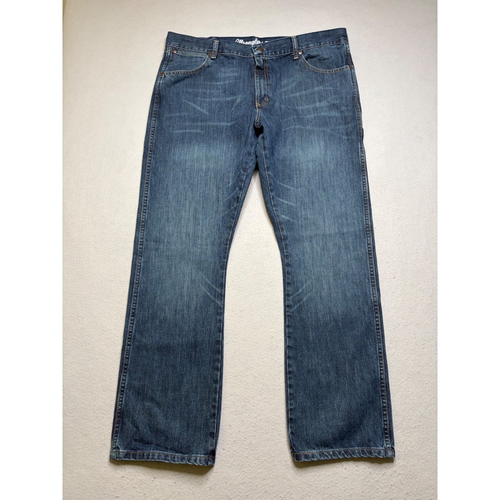 Wrangler Jeans Mens 38x32 Blue Retro‎ Slim Boot 1077MWZRW Western Denim Pants